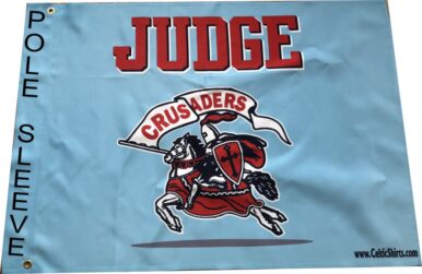 Judge vintage crusader beach flag